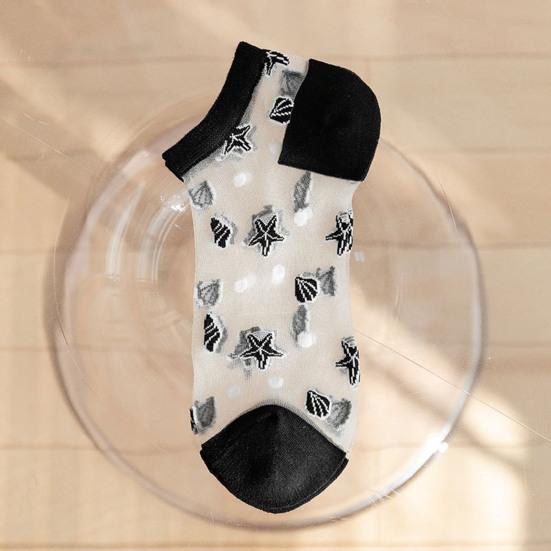 1 Pair Invisible Socks All Match Elastic Breathable Short Weaving Sole Cool Polyester Transparent Design Women Socks Shoes Accessories