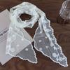 Versatile Style Long Scarf Lace Embroidery Scarf Thin Scarf Elegant Decorative Scarf Solid Color Women Scarf Women Fashion