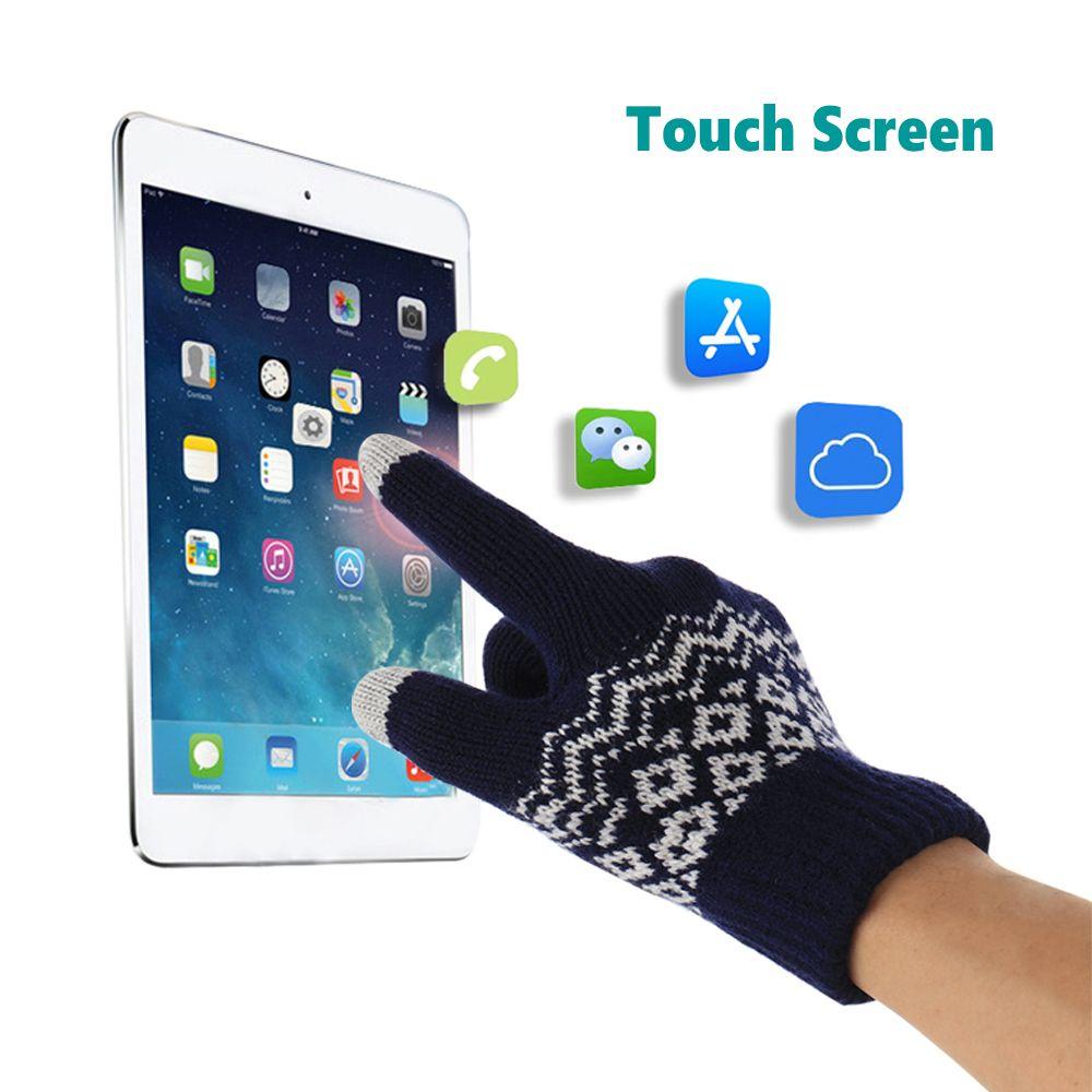 Outdoor Driving Cycling Elastic Cuff Warm Knit Gloves Touch Screen Gloves Mittens Winter Gloves