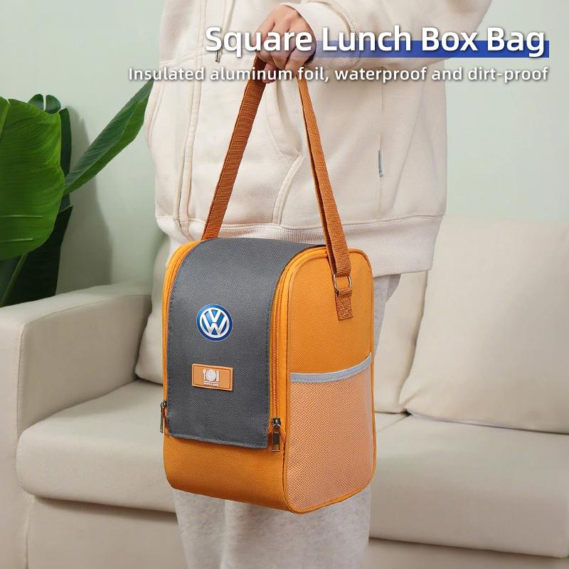RUN1 Portable Thermal Lunch Bag Food Box with Shoulder Strap Waterproof For Volkswagen VW Scirocco Jetta Beetle Golf Passat Tiguan