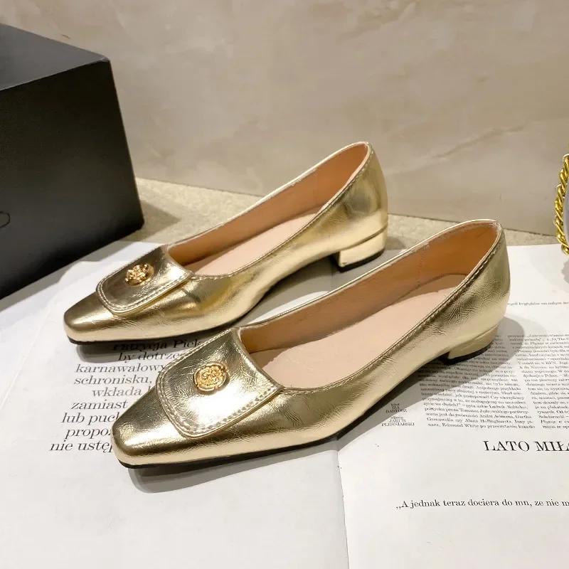 2024 Горячая Распродажа Женская Обувь Небольшие Женские Туфли На Высоком Каблуке Модные Металлические Украшения Офисные И Карьерные Сексуальные Туфли С Острым Носом Для Женщин