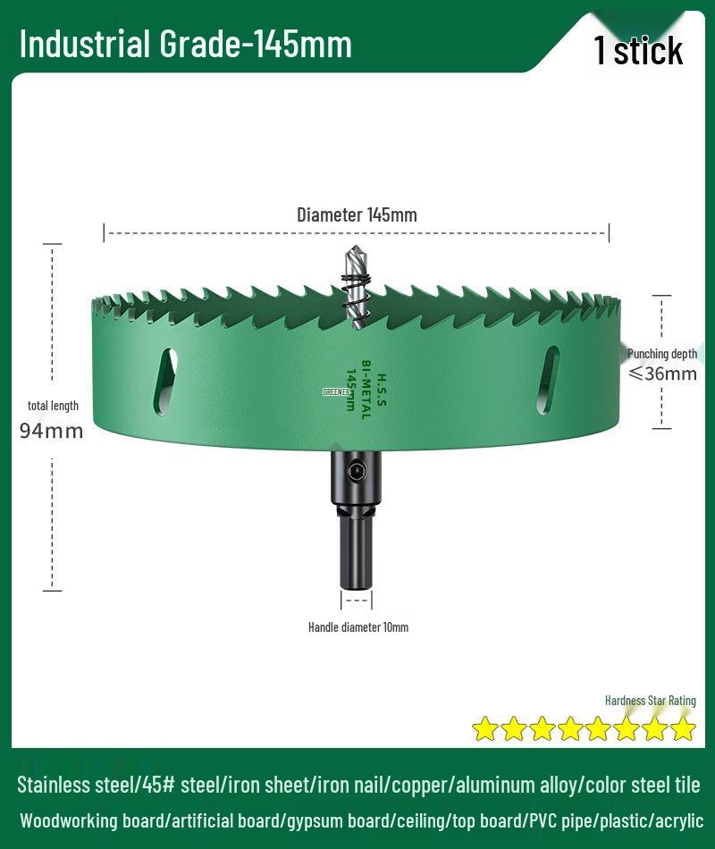 Green Forest Hole Saw Drill Bit for Metal, Wood, Plastic, and Gypsum Board