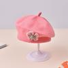 Korean Baby Beret Hat Flower Baby Knitted Hat Cute Knitted Beanie Cap  For Infant Girls
