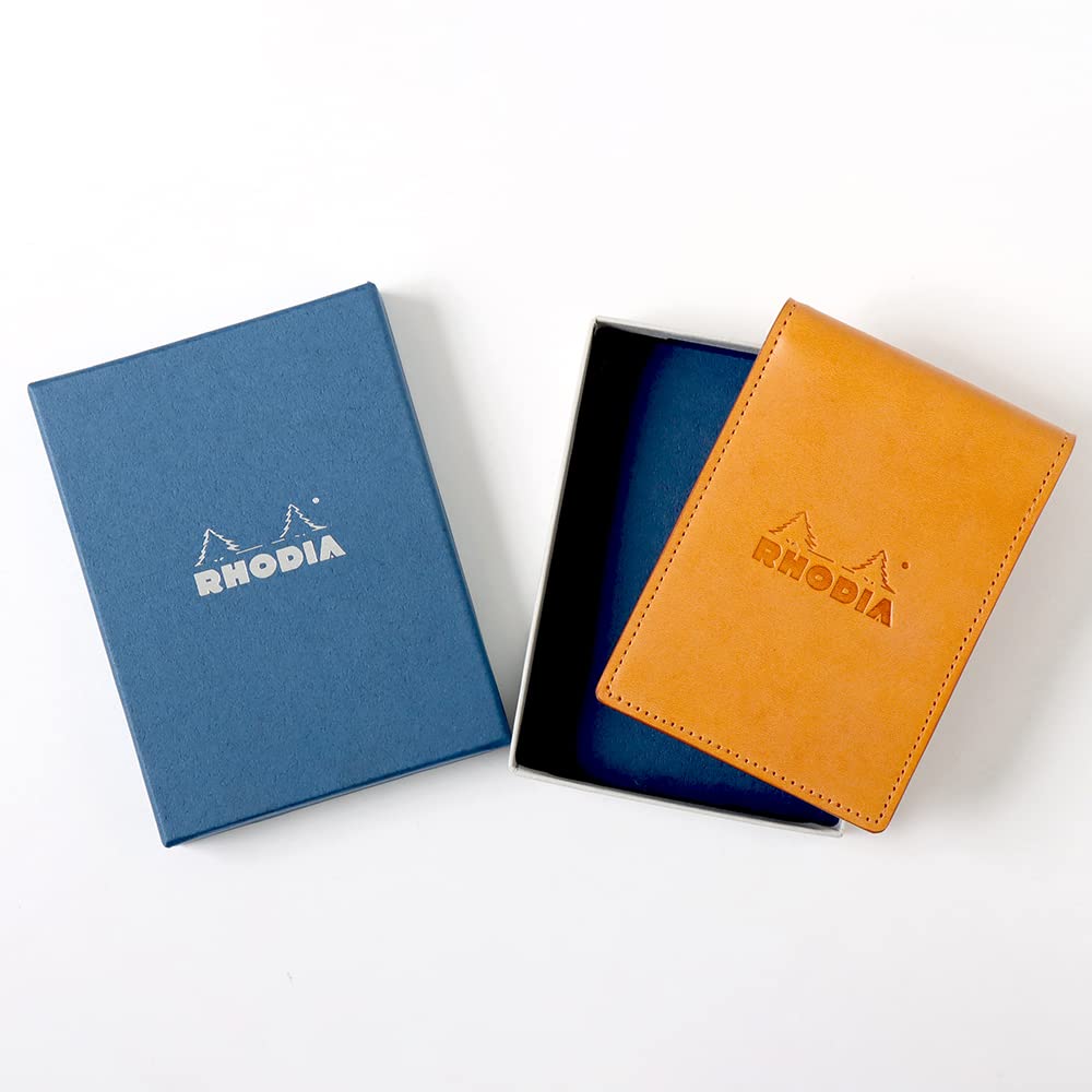 RHODIA Mini 3-Ring System Organizer (11x8cm, 11mm Ring Diameter, Cowhide Leather) Chic Orange Cf11ogz01-or