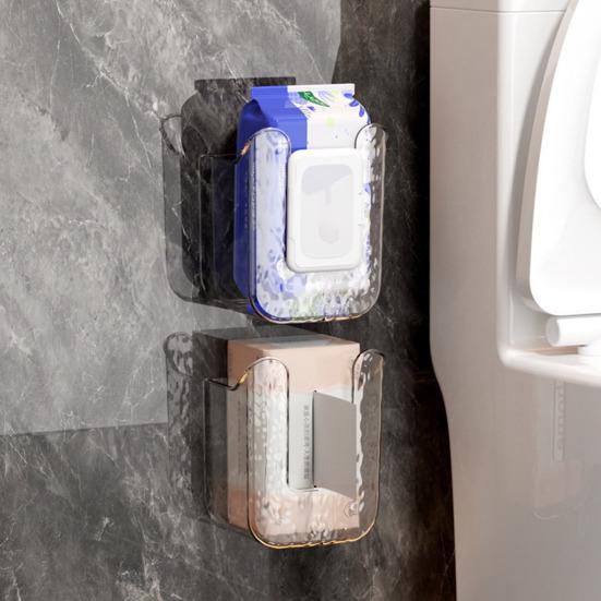 2 шт. коробка для влажных салфеток для ванной комнаты, настенный прозрачный водонепроницаемый большой вместительный противоскользящий органайзер для кухонных салфеток, держатель для туалетной бумаги