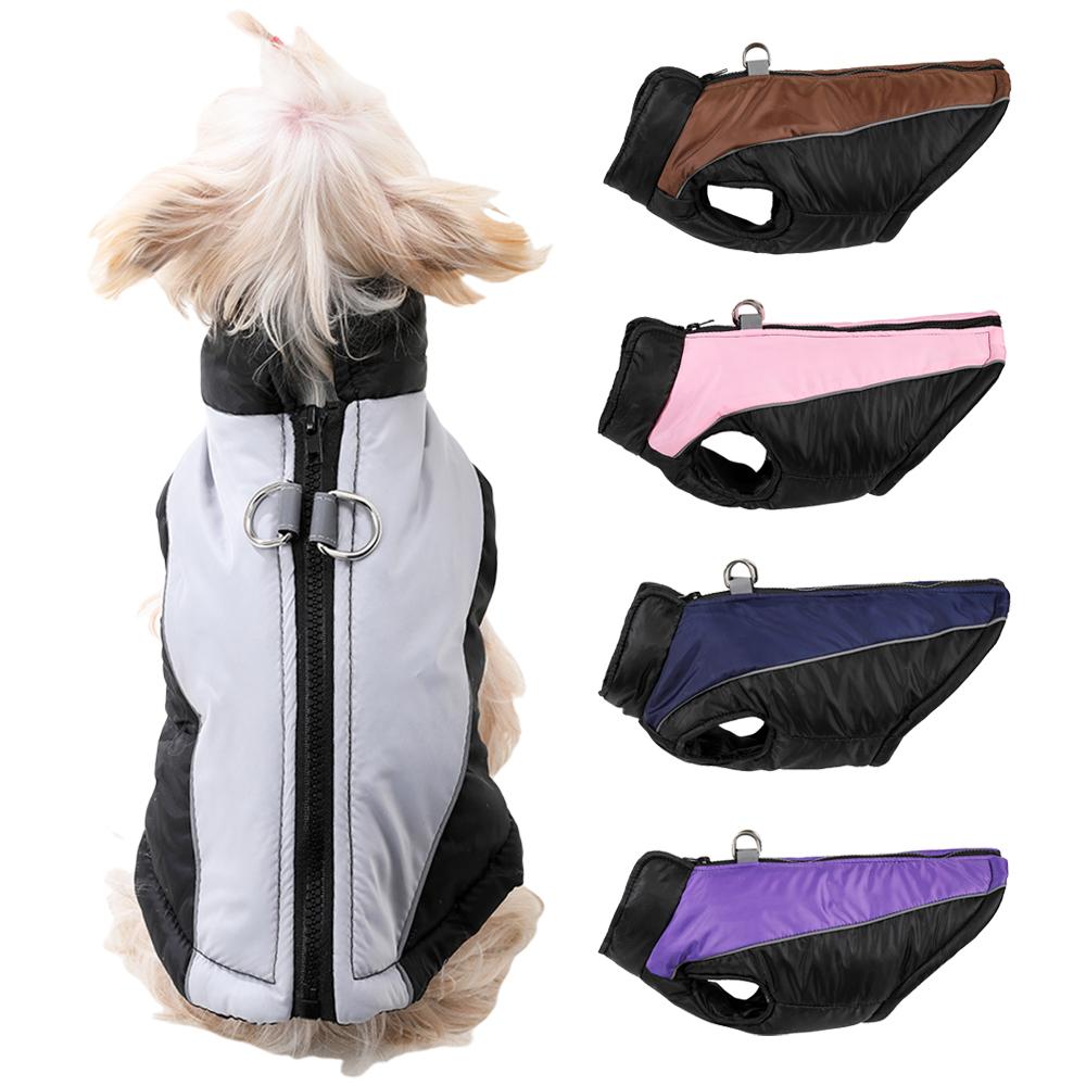 Одежда для собак, ветрозащитная, водонепроницаемая, для домашних животных, с застежкой-молнией и D-образным кольцом, куртка для щенков маленьких и средних собак, костюм бигля и корги