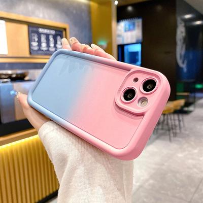 Силиконовый чехол для телефона пастельного градиентного цвета для iPhone 16 15 14 13 12 11 Pro Max XR 7 8 SE3 с защитой от отпечатков пальцев и гладким прикосновением, противоударный защитный чехол