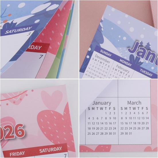 2026 Magnetic Calendar for Refrigerator, 14.41x1.42in Large Tear-Off January to December Calendar with Strong Magnetic Backing for Family Planning
