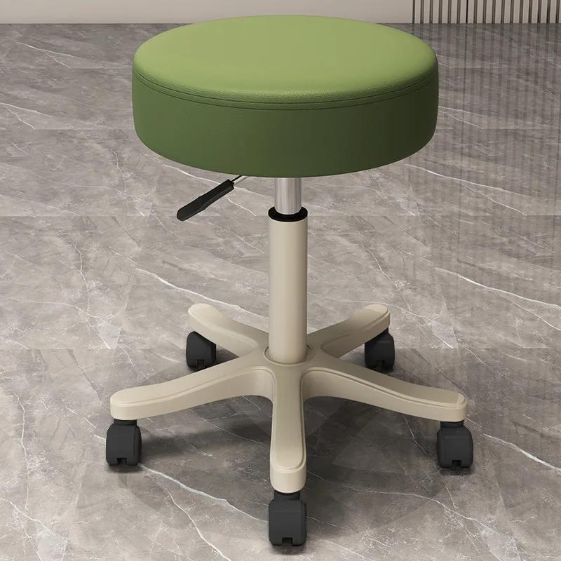 Massage Stool Beauty Salon Stool Lifting Rotating Round Stool Hair Manicure Barber Shop Stool Round Stool with Wheels
