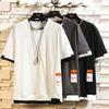 O Neck Short Sleeve Top Tees Vintage Loose Fit T-Shirt Men Hip Hop Street Wear