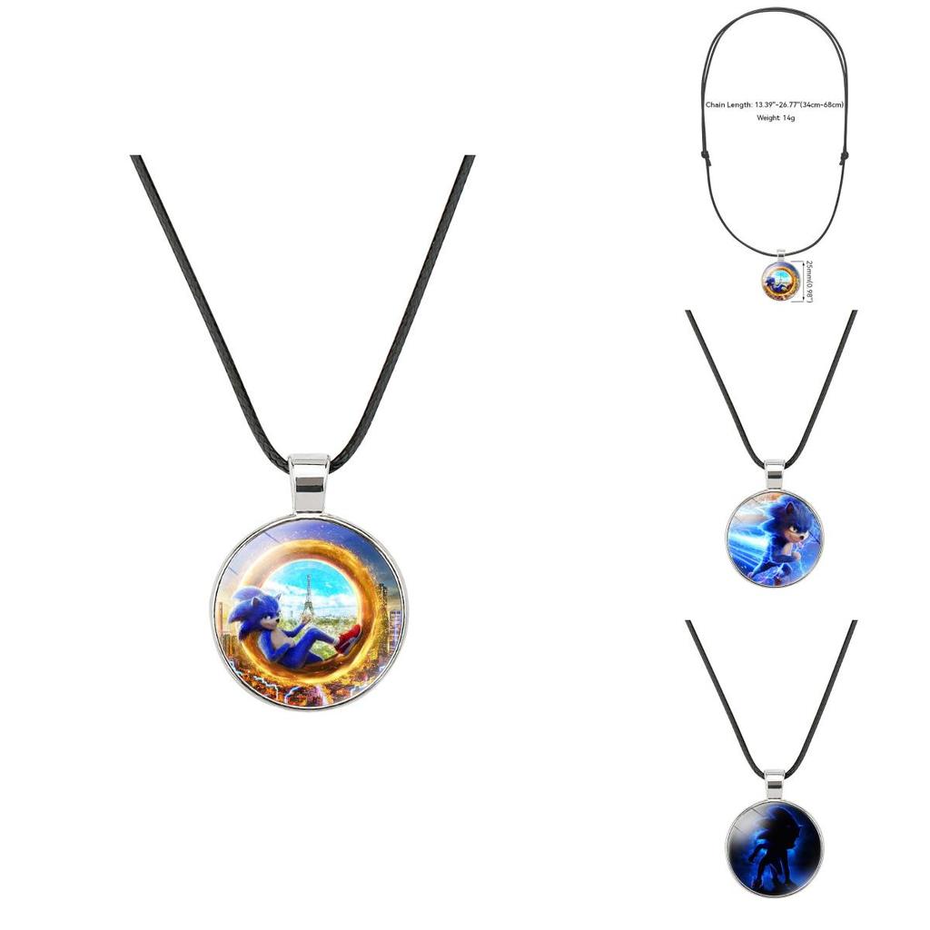 Кулон-ожерелье Соник Ежик Сплав Шарм Мягкая веревка Мультяшные украшения Подарок