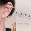 Japanese & Korean Shiny White Zircon Ear Bone Studs, High-End Flat Bottom Screw Sleep-Friendly Rabbit Design Earrings