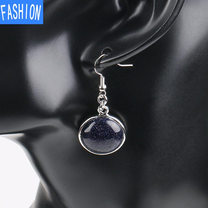 Простые стильные круглые серьги, модные серьги с натуральными кристаллами, женские серьги с рыболовным крючком