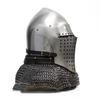 Bascinet Spoleto Helmet Armored Combat & Reenactment Helmet | LARP Battle Armor Helmet With Chainmail