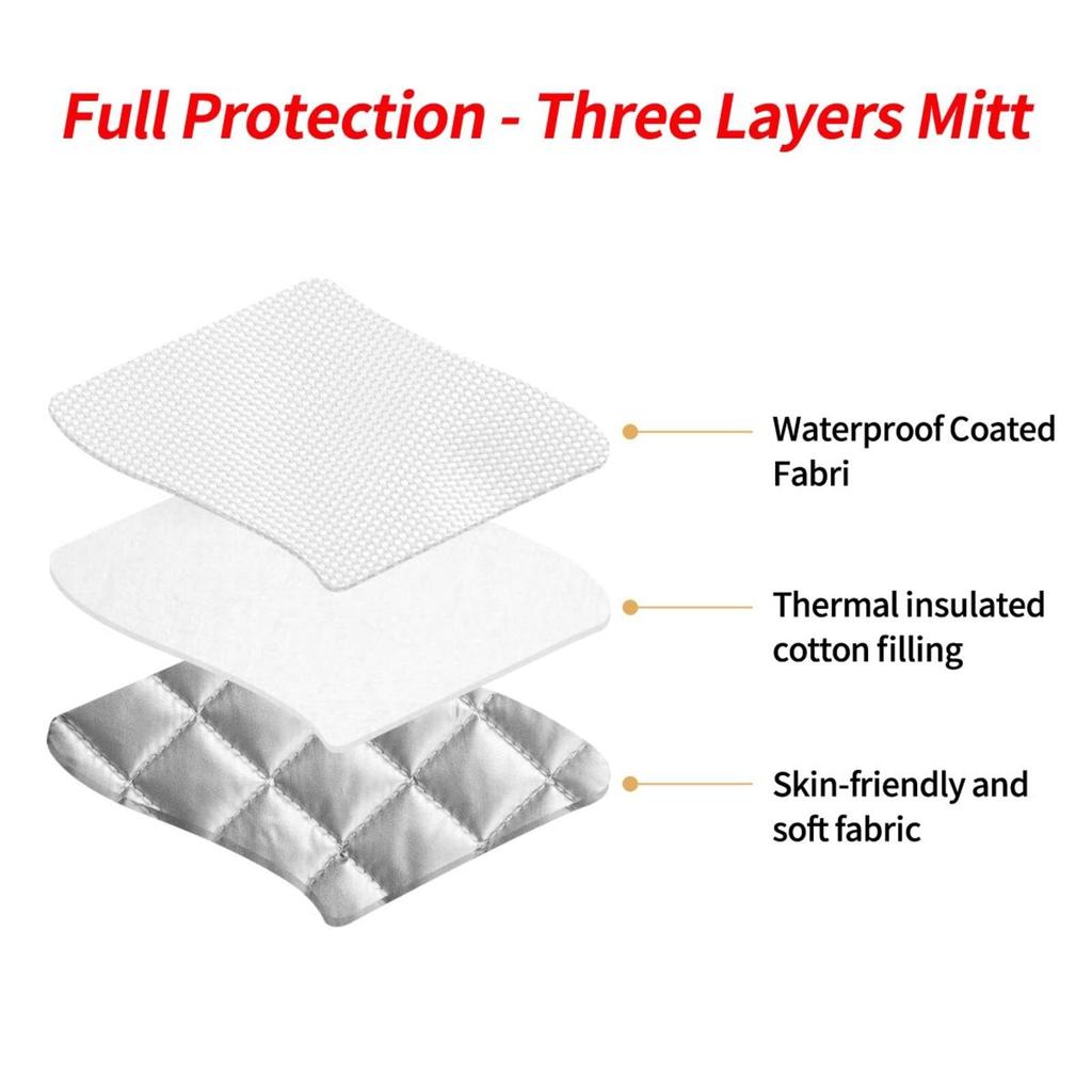 Hello Kitty Pot Stylish and Cute Oven Kitchen Can Be Used On Both Left and Right Set Heat-Resistant Holders/Oven Mitts, Mitts, Anti-Slip, Anti-Burn,