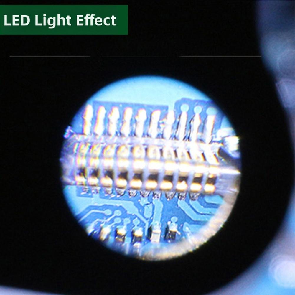 Складная лупа 40x LED с акриловой линзой 40x25 мм для осмотра ювелирных изделий, металла, валюты. Алюминиевый корпус, дизайн ABS.