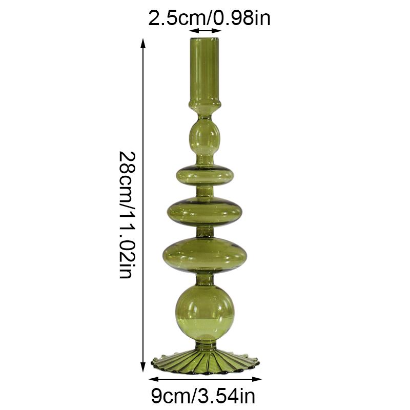 1 шт. Стеклянный подсвечник Ваза для цветов Домашний декор Стеклянный подсвечник Скандинавская ваза для цветов Поделки Винтажный романтический подсвечник