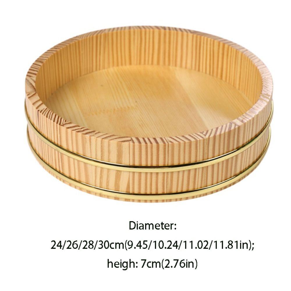 Reusable Rice Sushi Bowl Bucket Tub Rustic Round Tray Japanese Steamer Barrel Food Serving