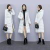 Новая зимняя куртка Холодная теплая верхняя одежда Женские длинные нестиранные глянцевые пуховые хлопковые куртки Повседневная парка с капюшоном Пальто Ветрозащитное пальто