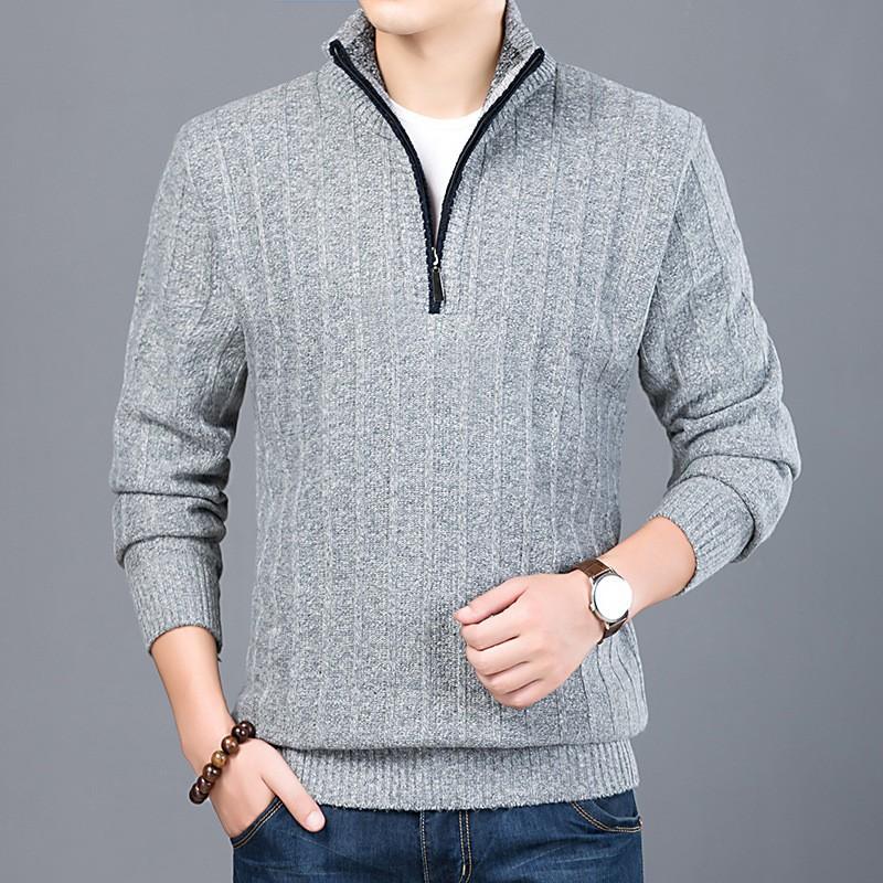 Men'S Comfortable, Simple, Fashionable And Atmospheric Semi-Turtleneck Design Light And Casual Solid Color Top