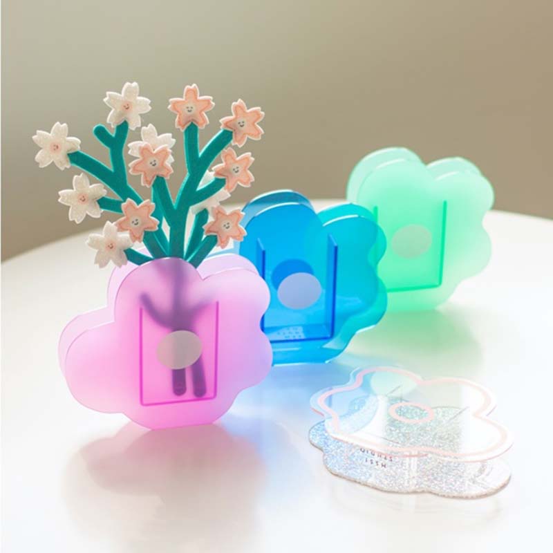 Modern Stone Cloud Shaped Transparent Acrylic Flower Vase Contemporary Decor for Home Office and Wedding