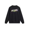 Li Ning Sports Lifestyle Series Letter Pattern Printed Round Neck Pullover Sweatshirt Men Sweatshirt Black AWDU019-4