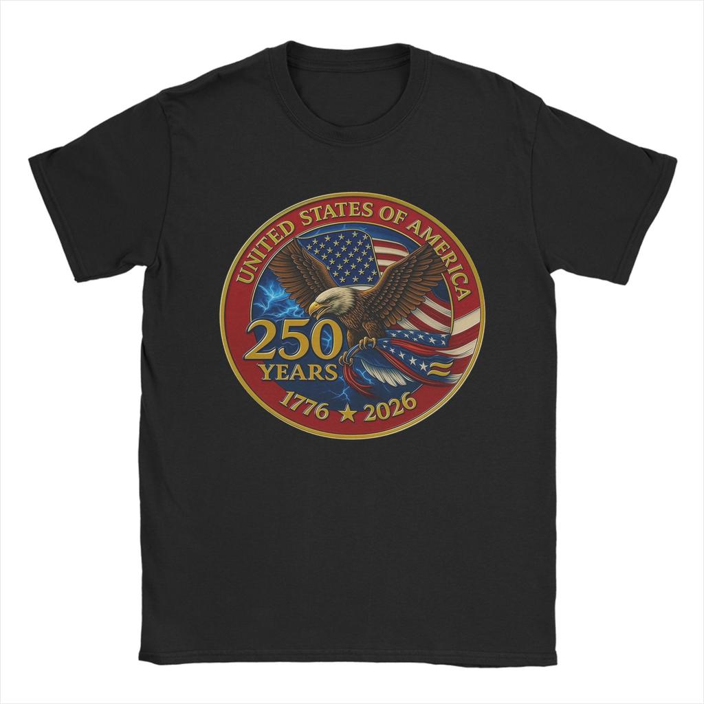 Summer 250 Years American Anniversary T Shirt for Unisex Women Cotton Tshirts Short Sleeve Clothes