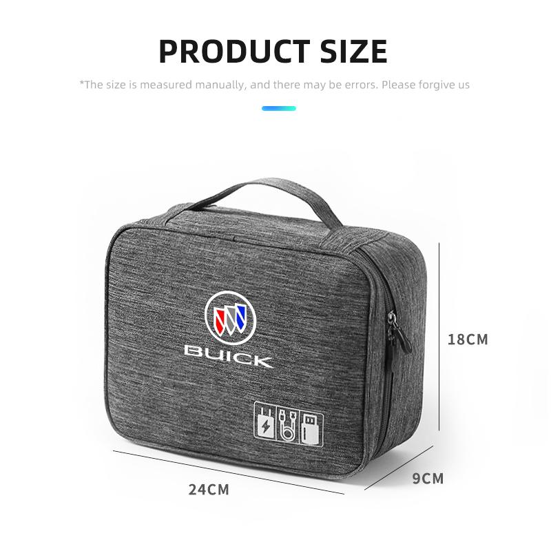 Car Digital Storage Bag USB Data Cable Organizer Accessories For Buick Regal Encore enclave royaum Park Avenue Envista GL8 GL6