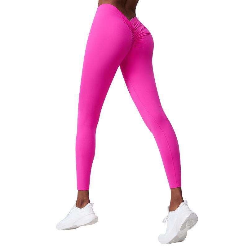 Хуатон Йога-брюки с эффектом подтяжки ягодиц - Без следов, Не скатываются, V-образный пояс для похудения, для бега и фитнеса