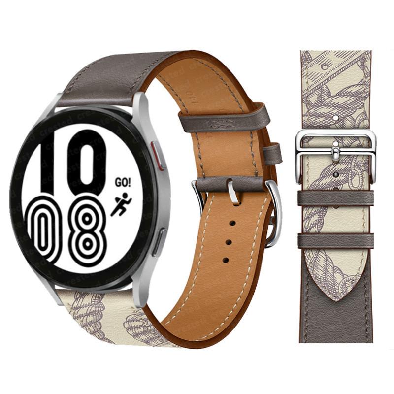 Кожаный ремешок 20 мм 22 мм для Samsung Galaxy Watch 7/6/5/pro/4/Classic 44 мм 40 мм Браслет Ремень Huawei GT-6-5-4-3-2-Pro 46 мм Ремешок