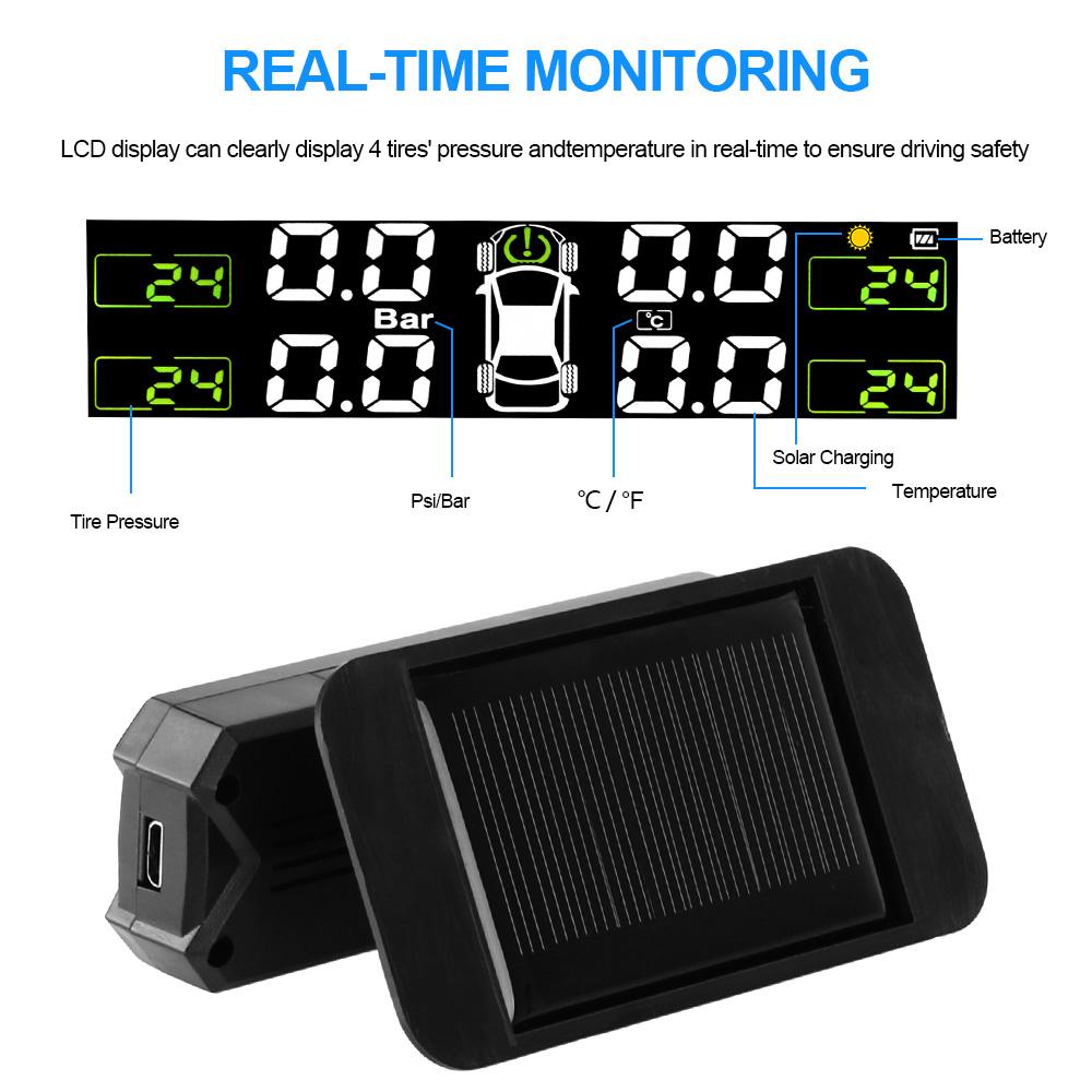 Солнечная энергия Автомобиль TPMS Автоматическая охранная сигнализация Датчик давления в шинах Предупреждение о температуре Система контроля давления в шинах Экономия топлива