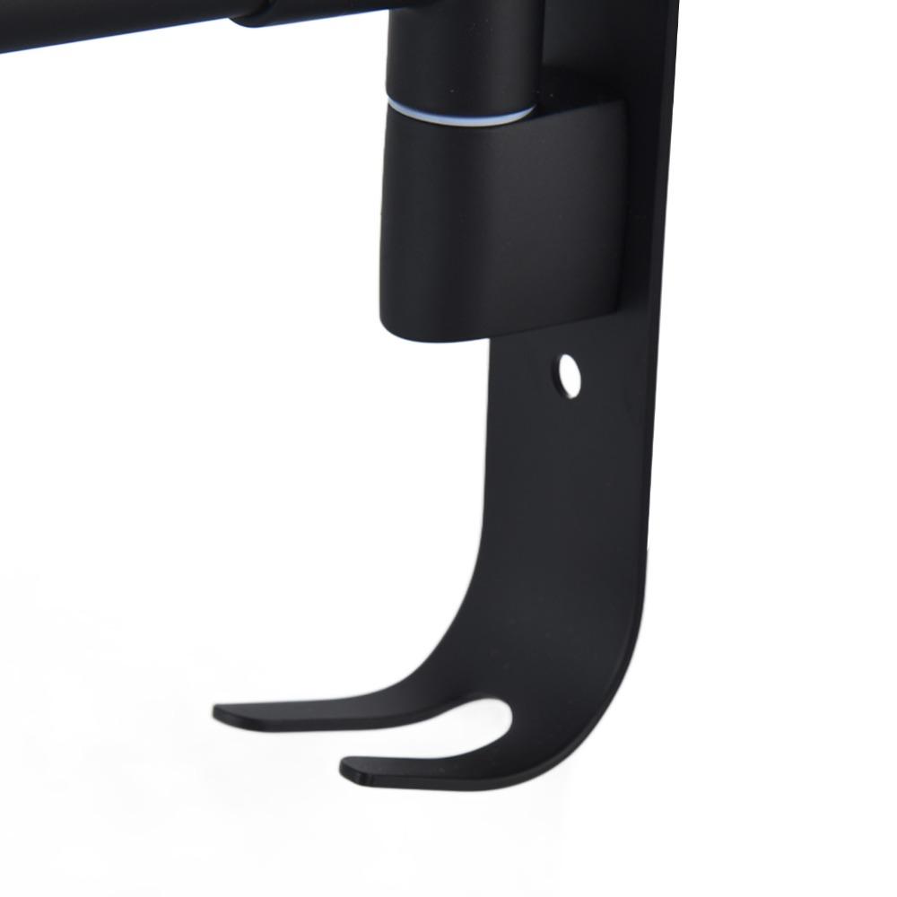 Black Swivel Towel Hanger Stainless Steel and Zinc Alloy Rotating Towel Bar Space Saving