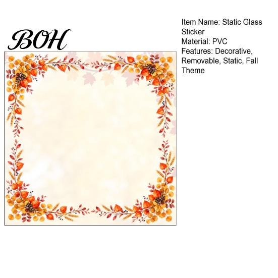 Autumn Window Clings Harvest Festival Static Glass Sticker, with Maple Leaves Sunflowers And Theme Party Decor Berries Prints, Reusable PVC Decals for