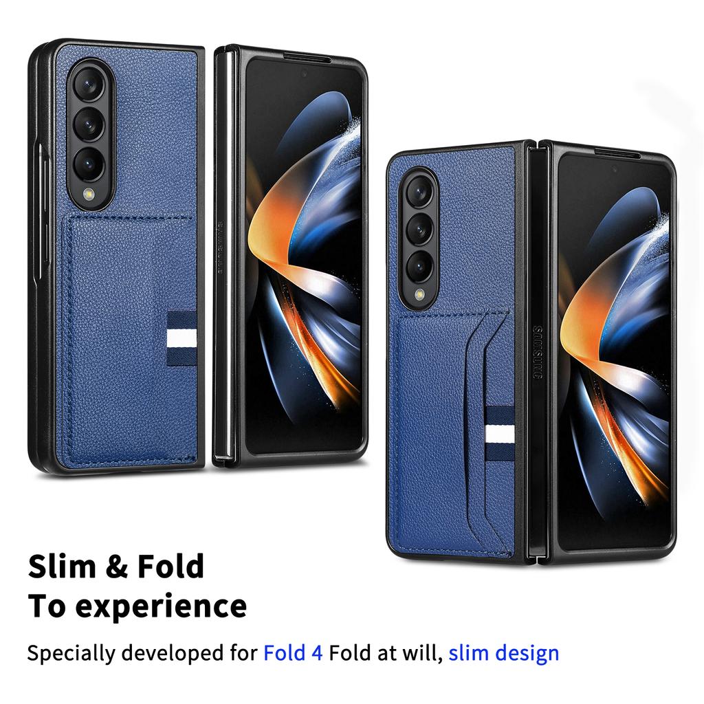 Складной чехол с точным вырезом и защитой от падения для Samsung Galaxy Z Fold 4 Fold4 Fold3 Fold2 Fold 2 3 5g, сумка для телефона с гнездом для карты