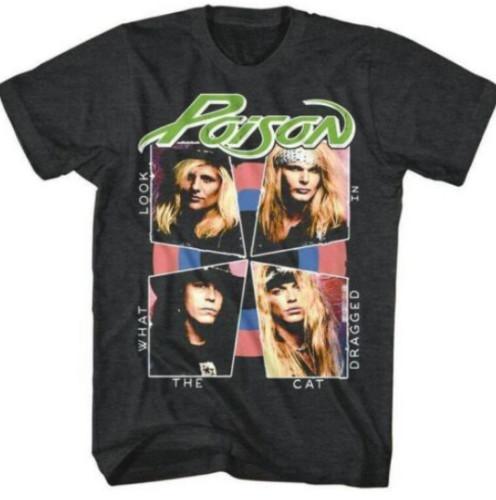 Poison T-Shirt 80s Heavy Rock Band Concert Tour on Funny Black Gift Men Unisex T-Shirt