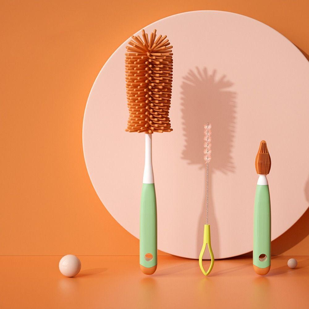 Kitchen Tool Silicone 360 Degree Small Brush Straw Scrubber Baby Pacifier Bottle Cleaning Brush