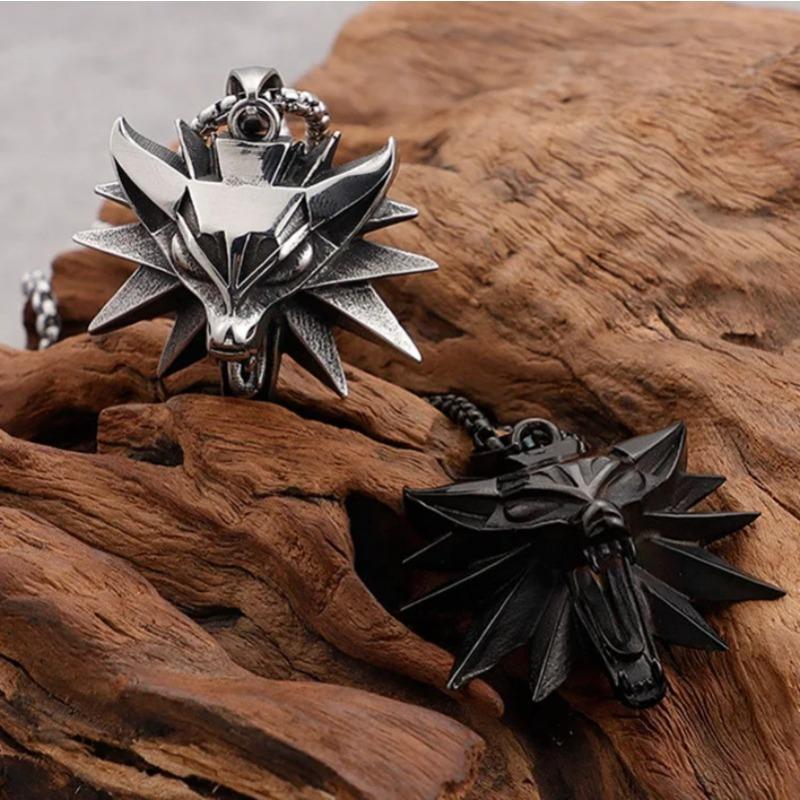 New Trend Retro Fashion Geometric Wolf Head Animal Necklace Men's Necklaces Personalized Domineering Men's JewelryGiftsWholesale
