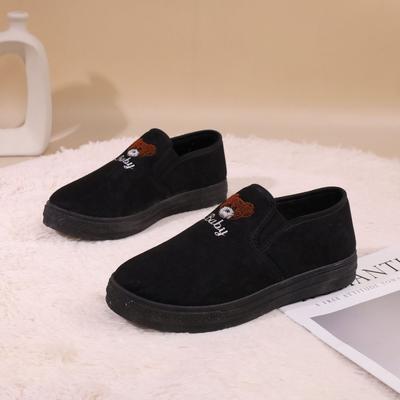 Осенне-зимние теплые плюшевые женские хлопковые туфли с медведем, толстая подошва, повседневные, удобные, нескользящие, на платформе, женские хлопковые туфли
