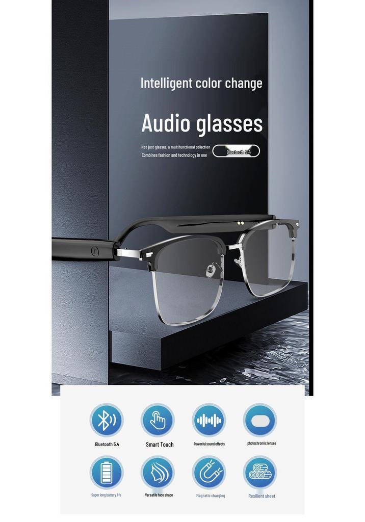 Smart AI Bluetooth Glasses GS13: Photochromic Metal Fashion with High-End Translation Features