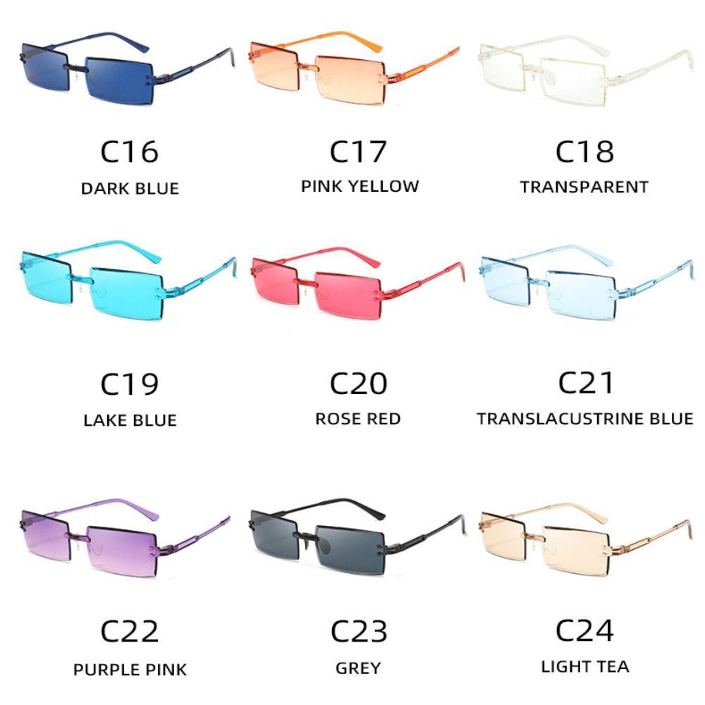 Солнцезащитные очки без оправы с защитой от ультрафиолета, градиентные очки, прямоугольные солнцезащитные очки без оправы для женщин и мужчин