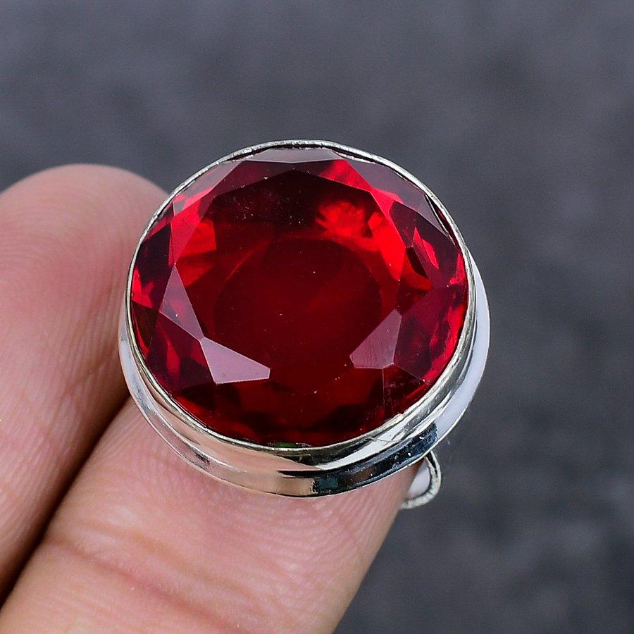 Мозамбикский гранат драгоценный камень ручной работы 925 стерлинговое серебро ювелирное кольцо размер 7 h7r45