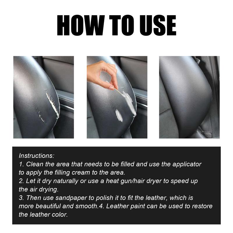 60ml Leather Filling Paste | Car Seat Repair | Cracks, Burns & Holes Restoration
