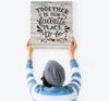Inkdotpot Stretched Canvas Quotes Wall Art Decor, Together Is Our Favorite Place To Be Wall Decor- 12x15