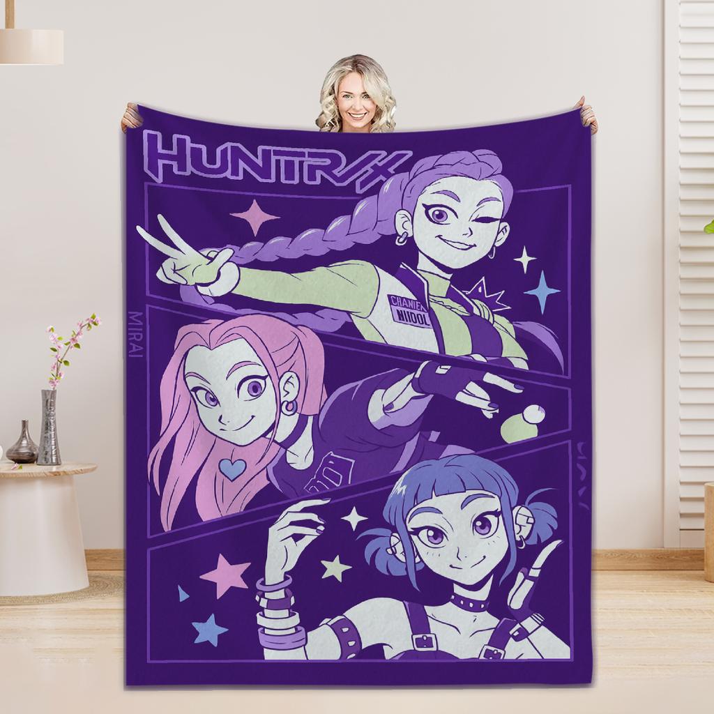 2025 Movie K-Pop Demon Hunters Cat Flannel Blankets Travel Living Room Bedroom Sofa Bithday Gifts For Kids Soft Throw Blanket