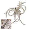 Elegant Pearl Bowknot Charm for Jewelry Making Lace Shoe Buckle Ornament Keychain Necklace Earrings Crafts Accessories