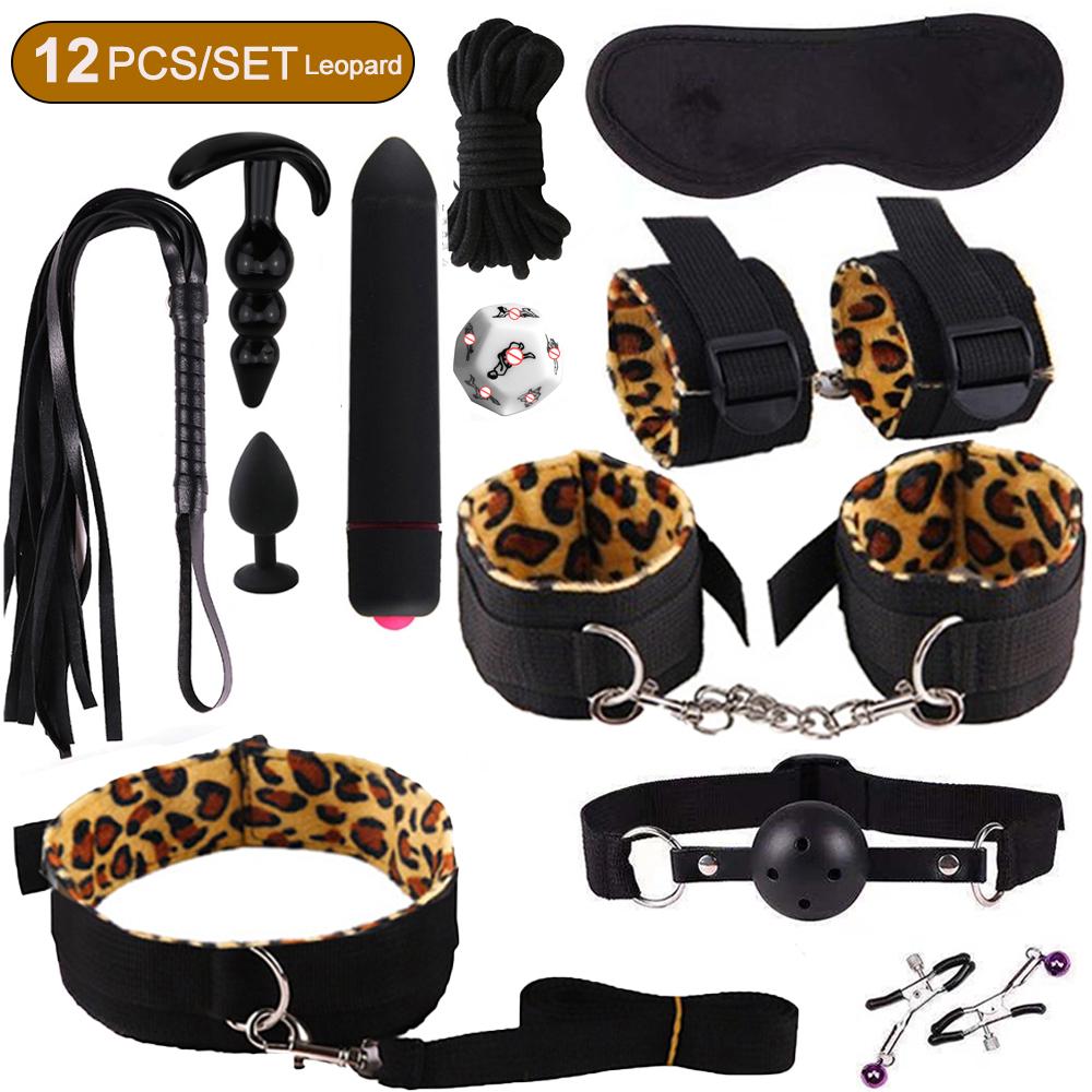 BDSM Adult SM Sex Products Kits Bondage Gear Collar Butt Oral Erotic Bundle Sex Game for Couple Vibrator female sexulae toy 18