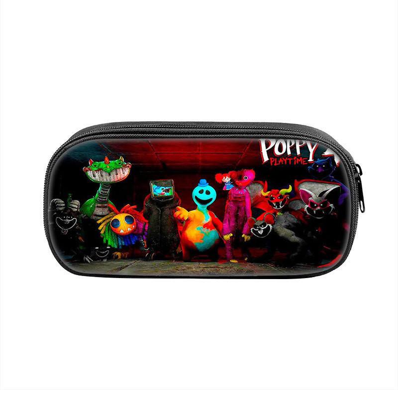 Принт с персонажами игры Poppy Playtime Однослойная сумка для хранения канцелярских принадлежностей для студентов и подростков