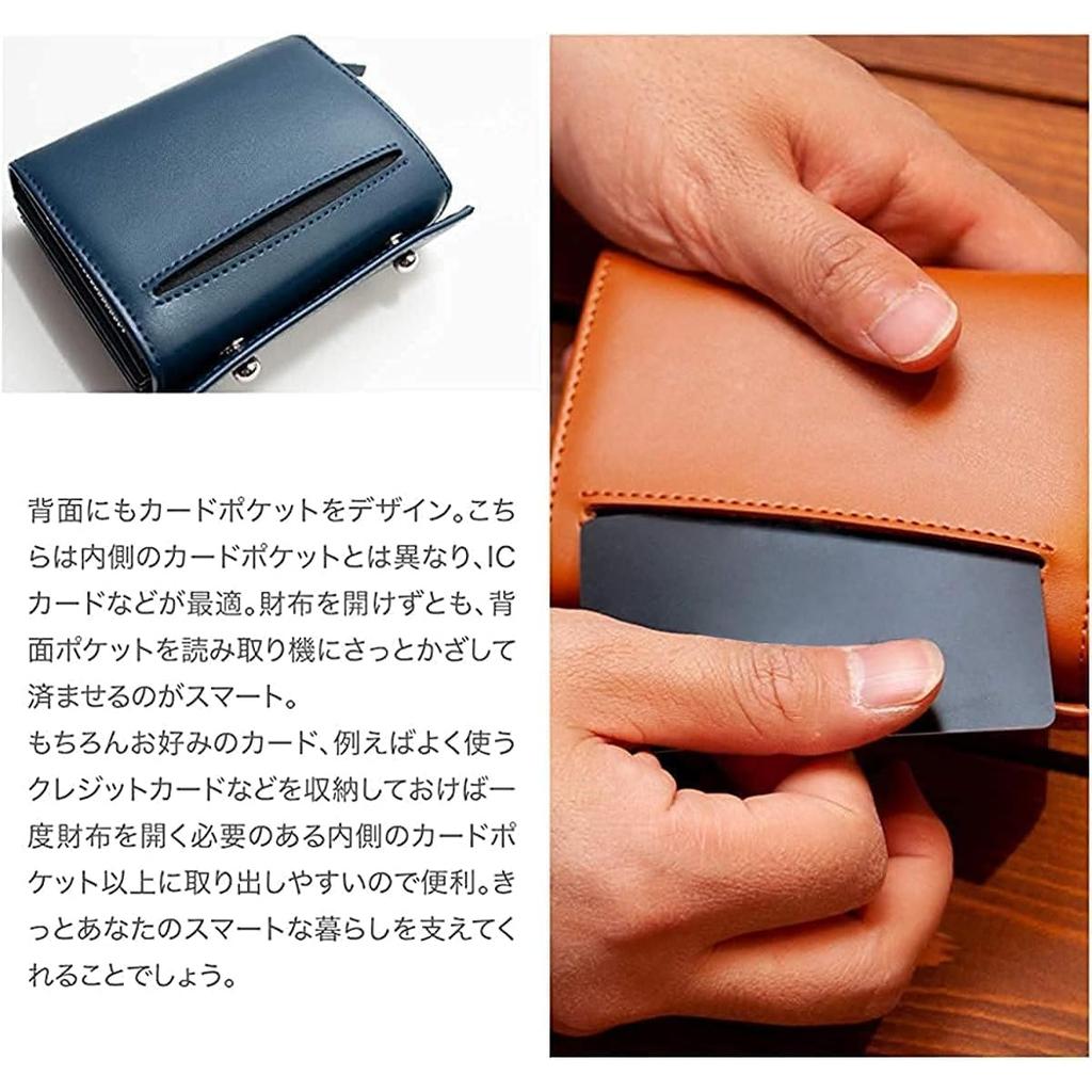 Bifold Wallet Wallet Leather Cowhide Large Capacity Zipper Small Wallet Mini Wallet Compact Brown [Dom Teporna] Men's L-shaped Women's