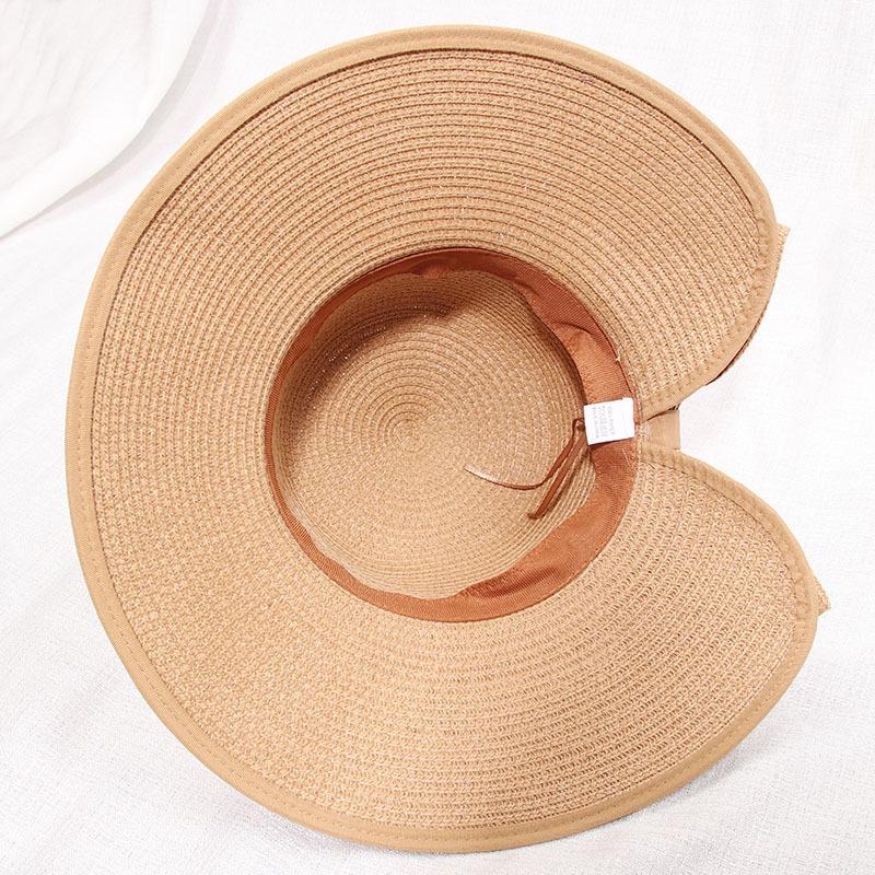 Bow Sun Hat Wide Brim Floppy Hats Women Beach Panama Straw Dome Bucket Hat
