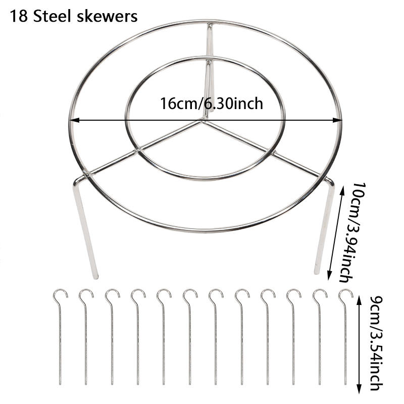 Кухонный вертикальный держатель для шампуров Круглая решетка для гриля аэрофритюрницы Съемная решетка для гриля Решетка для шашлыка со стальными шампурами